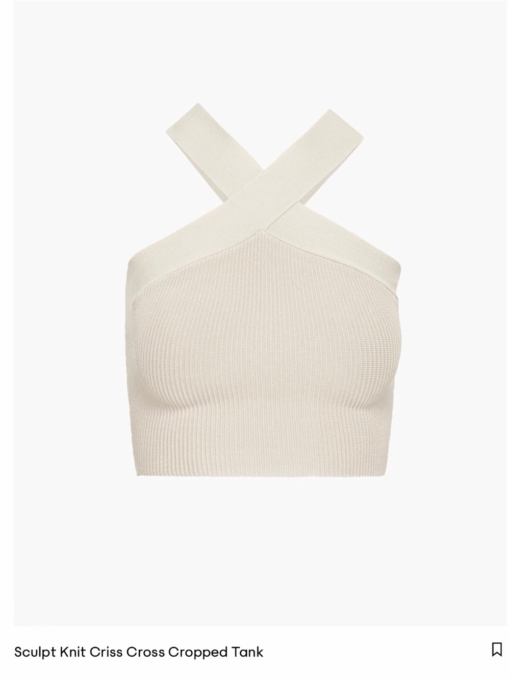 Aritzia Cross-Strap Sculpt Knit Cropped Tank - Cream